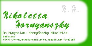 nikoletta hornyanszky business card